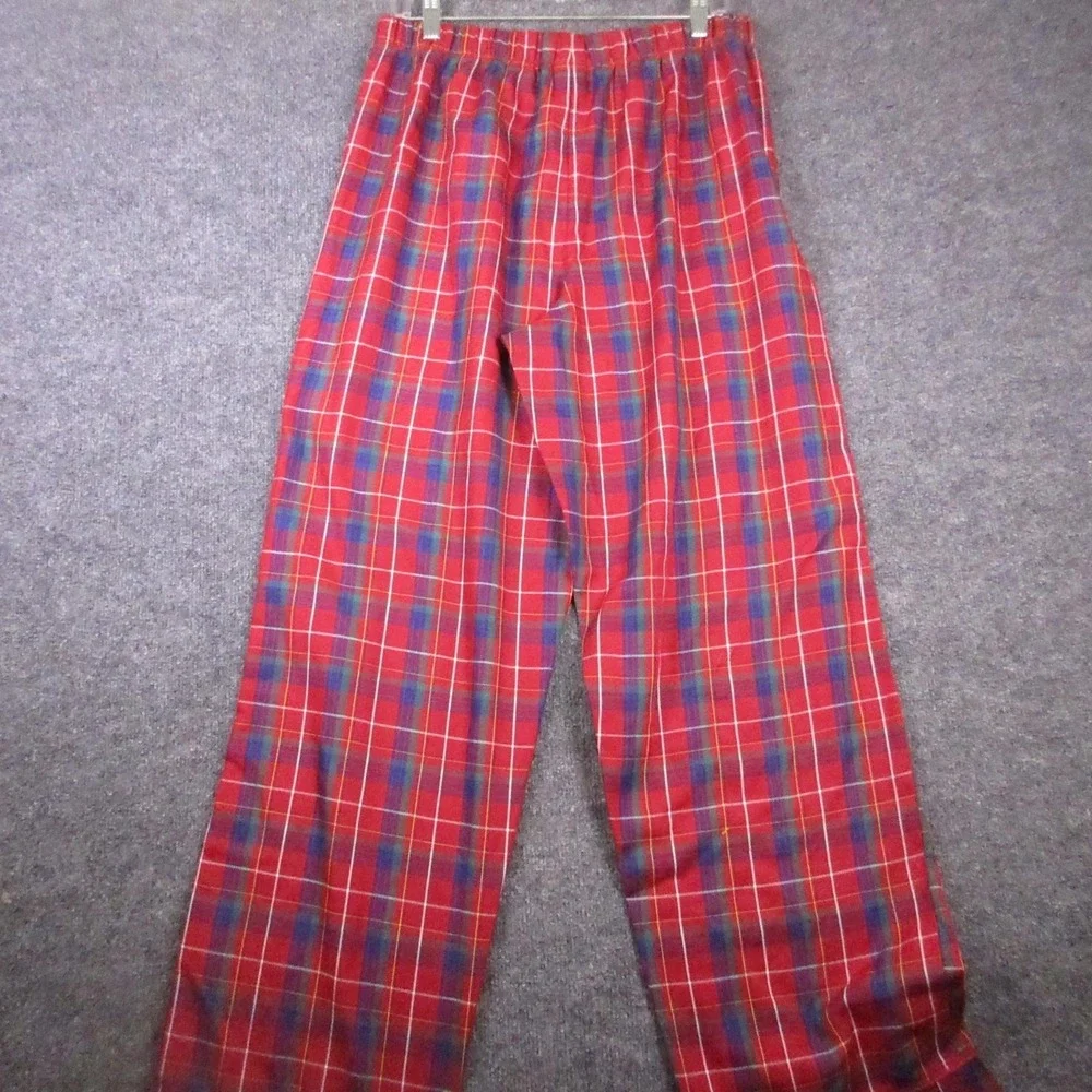 Disney Store Pajama Set Mens Large Red Plaid Mickey Mouse Flannel Button Front - Picture 5 of 14